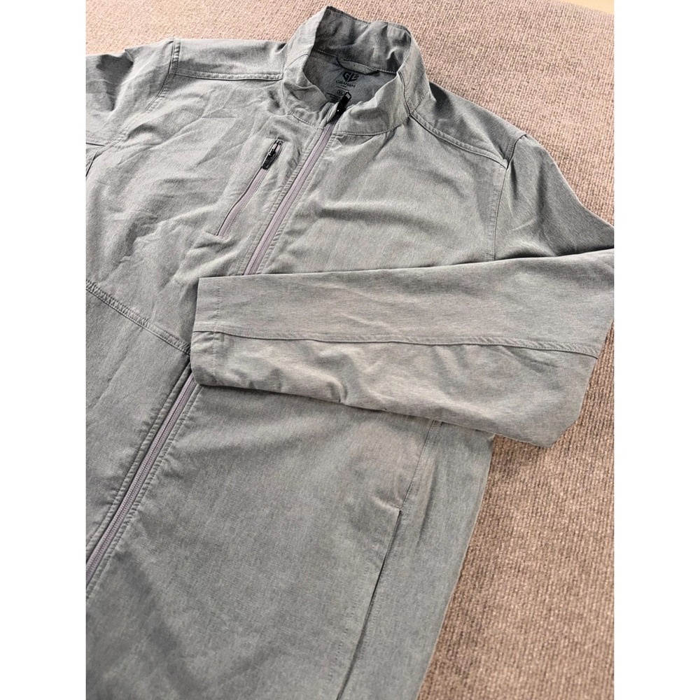 Graham Luxe Golf Jacket Mens XL‎ Gray Solid GL3121 Kash Full Zip Hybrid Stretch